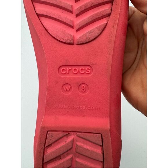Crocs Womens Pink Eve Iconic Comfort Microfiber Lined Slip-On Ballet Flat Size 8 - Picture 5 of 9